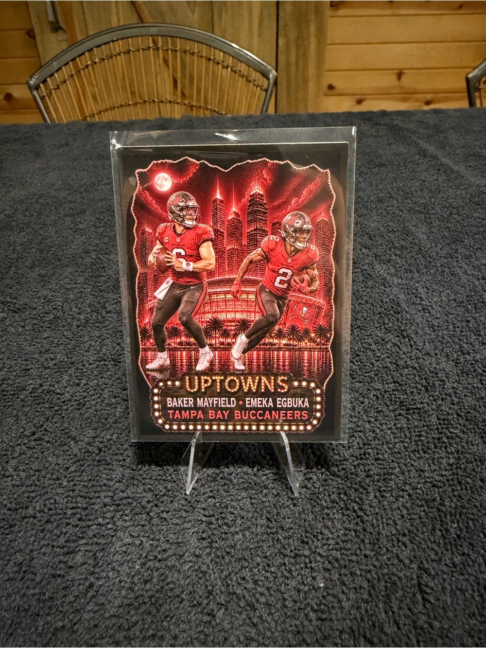 Tampa Bay Buccaneers Uptowns Card - Baker Mayfield & Emeka Egbuka - Red